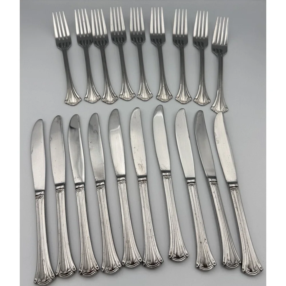 19 Piece Wallace RESPLENDENCE 18/10 Stainless‎ Flatware Fork Knife